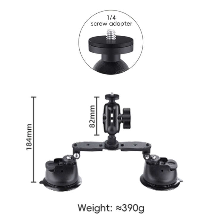 Dual-leg Car Suction Cup Mount with 1/4 inch Screw (Black)