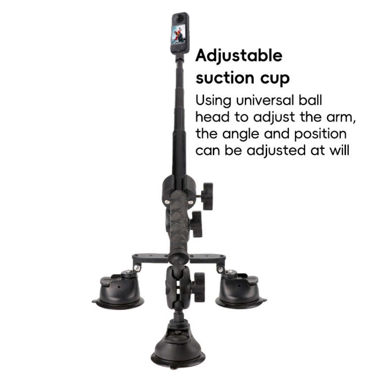 Dual-leg Car Suction Cup Mount with 1/4 inch Screw (Black)
