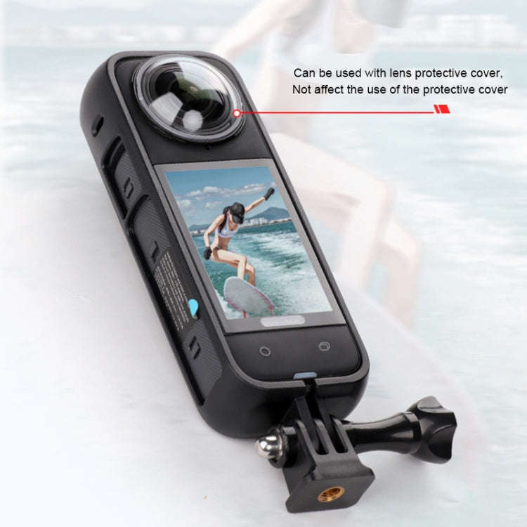 For Insta360 X4 PC Plastic Protective Frame with PC Lens Cover Guard (Black)