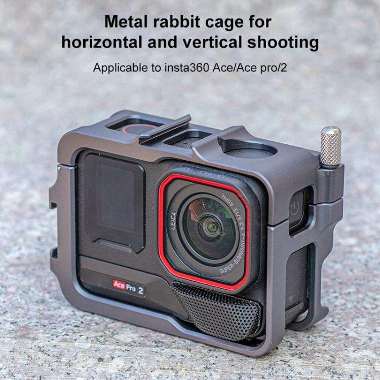 For Insta360 Ace Pro 2 Metal Protective Cage Adapter Frame