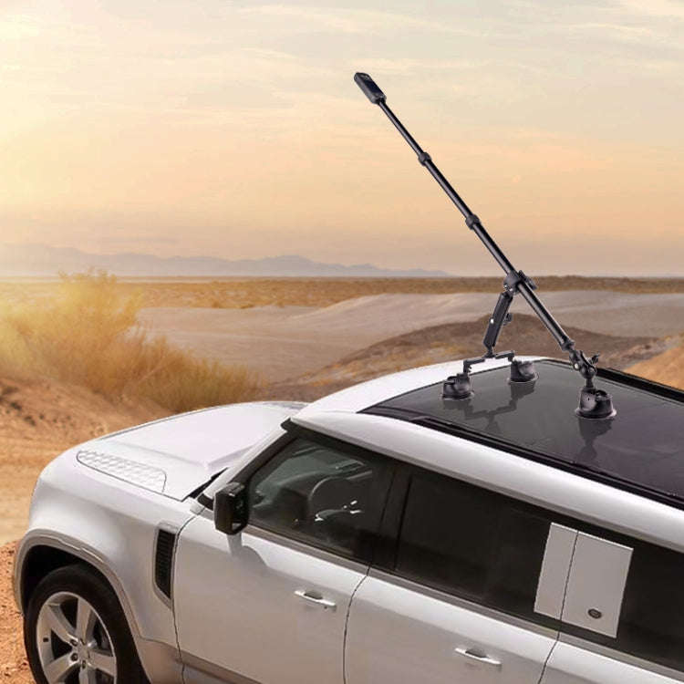 Dual-leg Suction Cup and 2 x Single-leg Car Suction Cup Mount with Selfie Stick Set (Black)
