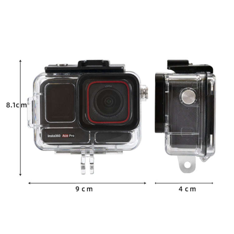 For Insta360 Ace Pro 2 Underwater Waterproof Housing Case with Base Adapter & Screw (Transparent)