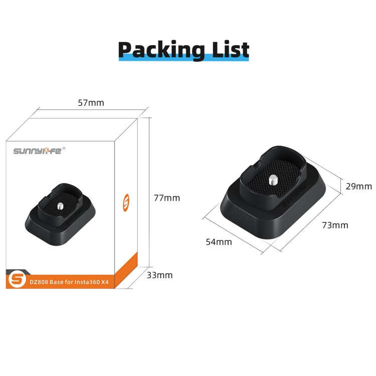 For Insta360 X4 Sunnylife Desktop Stand Base (Black)