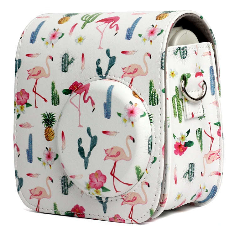 Flamingo Cactus Pattern PU Leather Protective Camera Case Bag For FUJIFILM Instax Mini 7S / 7C Ca...