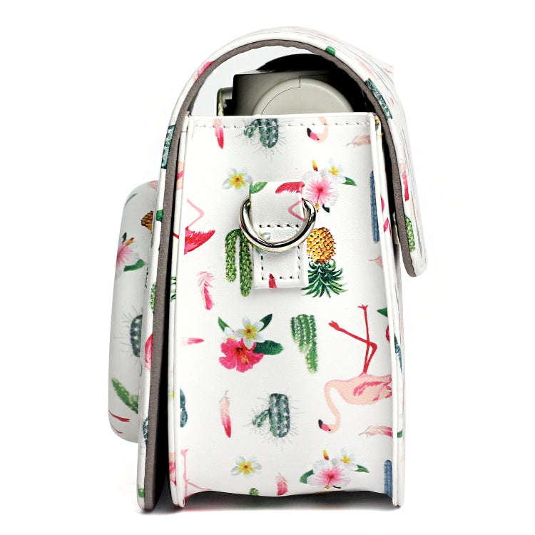 Flamingo Cactus Pattern PU Leather Protective Camera Case Bag For FUJIFILM Instax Mini 7S / 7C Ca...