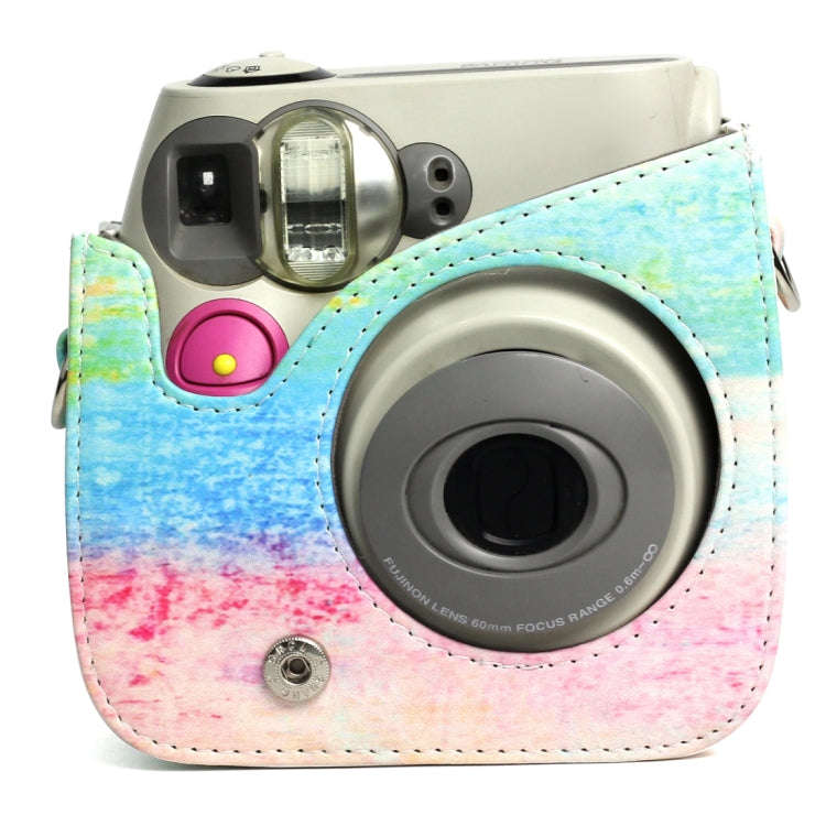 Rainbow Oil painting Pattern PU Leather Protective Camera Case Bag For FUJIFILM Instax Mini 7S / ...