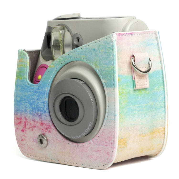 Rainbow Oil painting Pattern PU Leather Protective Camera Case Bag For FUJIFILM Instax Mini 7S / ...