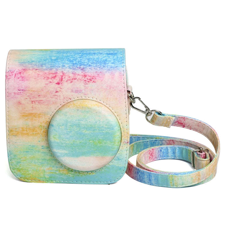 Rainbow Oil painting Pattern PU Leather Protective Camera Case Bag For FUJIFILM Instax Mini 7S / ...