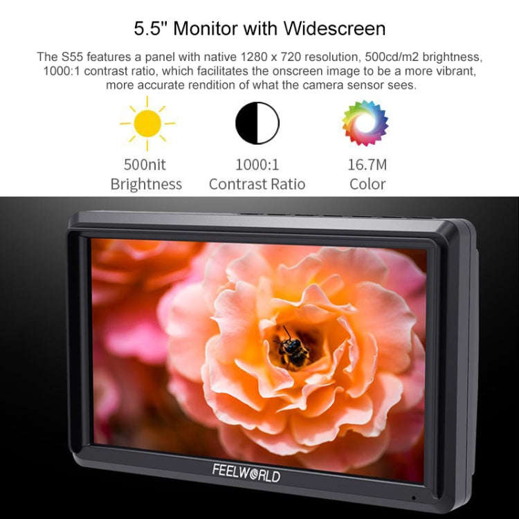 FEELWORLD S55 V2 1920x1152 HDMI 5.5 inch Camera Field Monitor