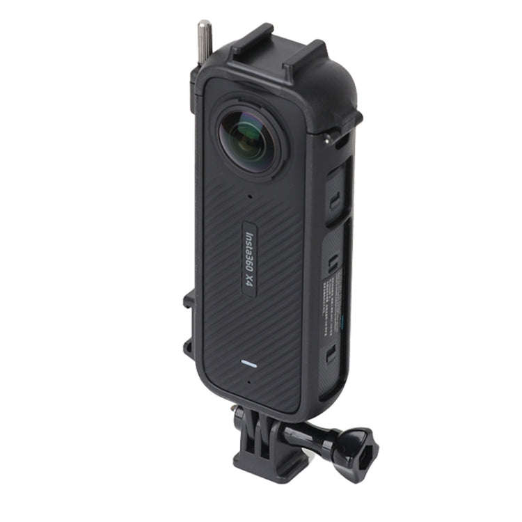 For Insta360 X4 Cold Shoe ABS Plastic Protective Frame with Adapter Mount & Screw (Black)