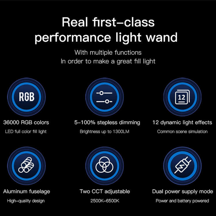LUXCeO P6 RGB Colorful Photo LED Stick Video Light Handheld APP Control Full Color LED Fill Light...