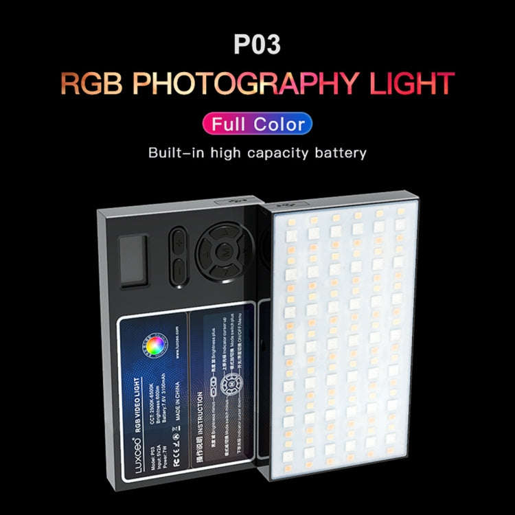LUXCeO P03 LED Video Light 800LM Super Slim Panel Light On-camera Light Selfie Light Video Photog...