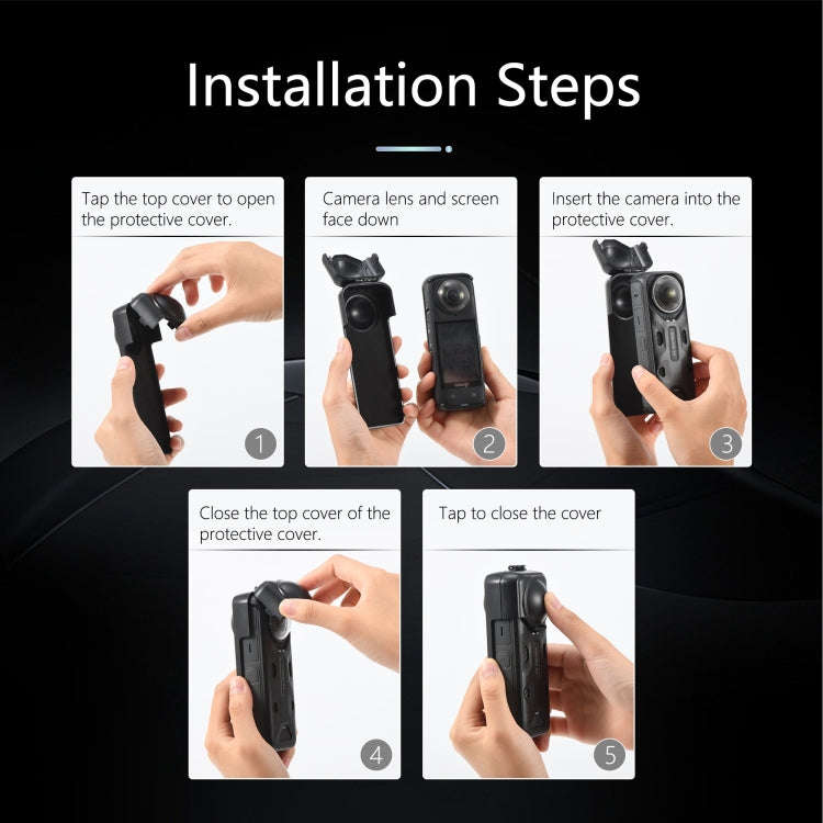 For Insta360 X5 / X4 Screen Lens Protective Cover (Black)