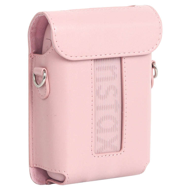 For FUJIFILM Instax mini Link 3 Full Body Leather Case Bag with Strap (Pink)