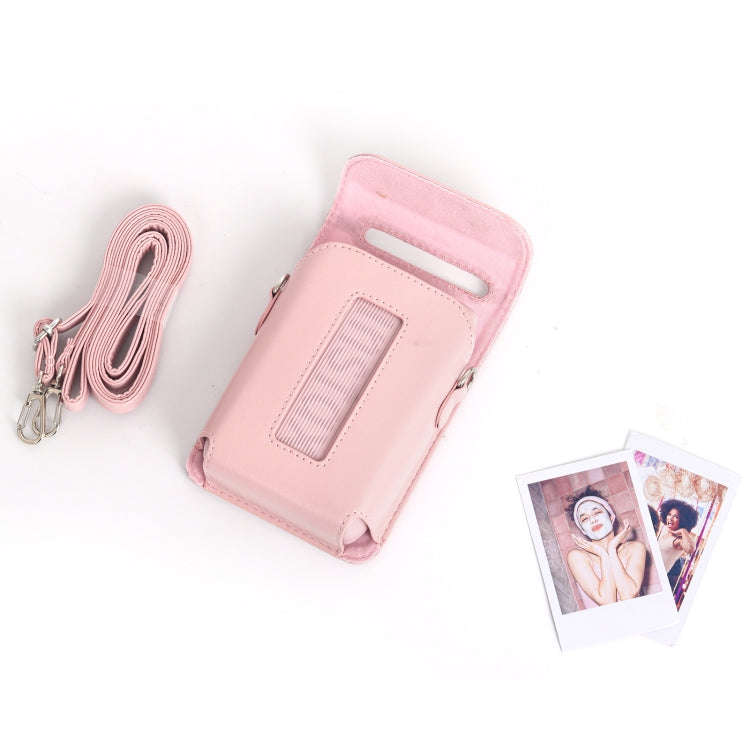 For FUJIFILM Instax mini Link 3 Full Body Leather Case Bag with Strap (Pink)