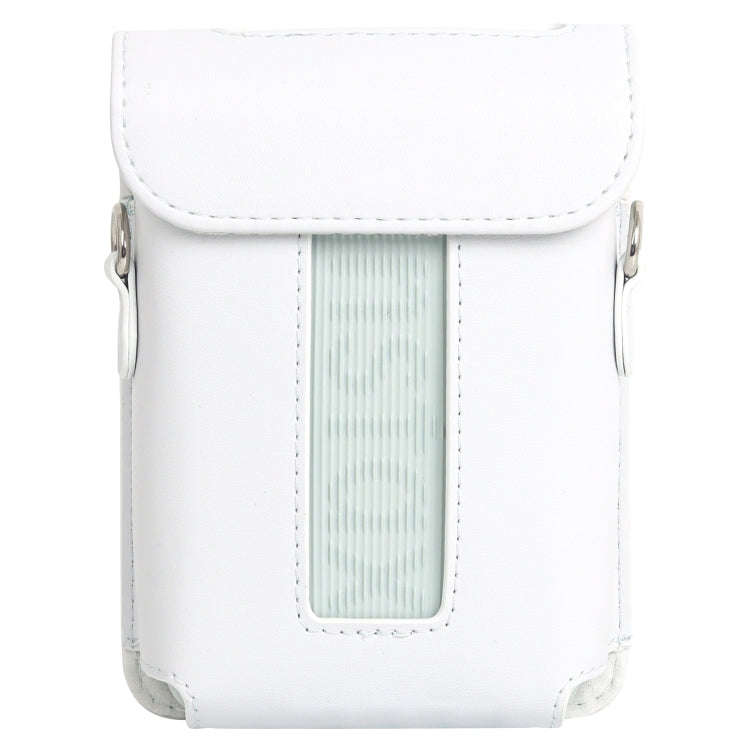 For FUJIFILM Instax mini Link 3 Full Body Leather Case Bag with Strap (White)