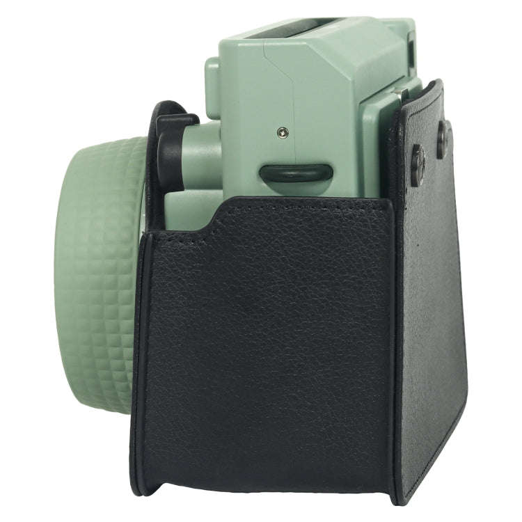 For FUJIFILM Instax WIDE 400 Full Body Leather Case Bag with Strap (Black)