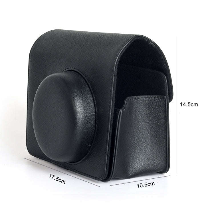 For FUJIFILM Instax WIDE 400 Full Body Leather Case Bag with Strap (Black)