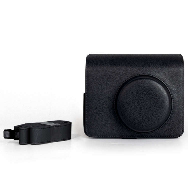 For FUJIFILM Instax WIDE 400 Full Body Leather Case Bag with Strap (Black)