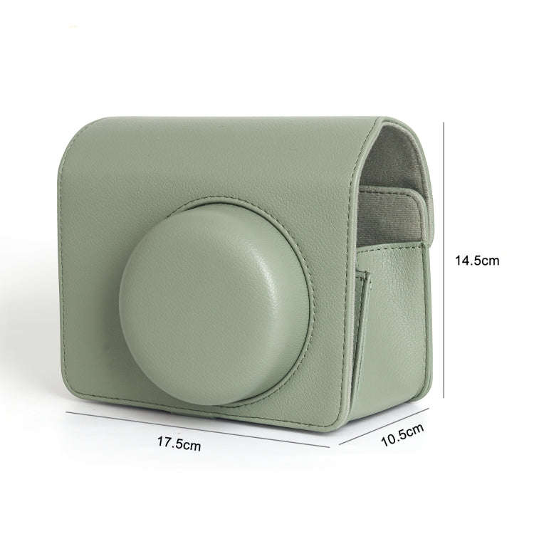 For FUJIFILM Instax WIDE 400 Full Body Leather Case Bag with Strap (Green)