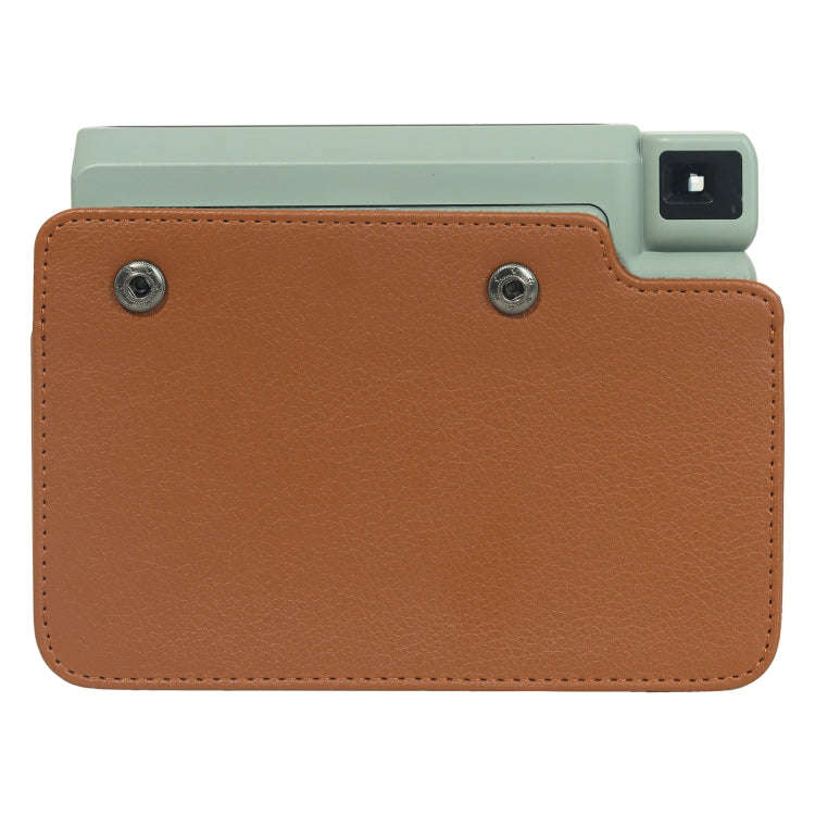 For FUJIFILM Instax WIDE 400 Full Body Leather Case Bag with Strap (Brown)