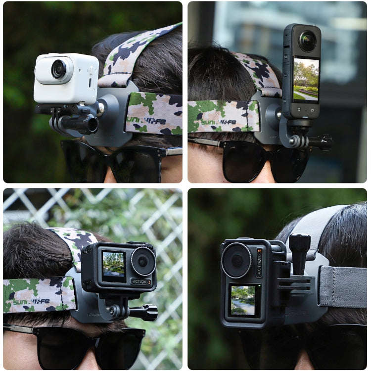 Sunnylife TD672 360 Rotation Adjustable Head Strap Vlog POV Mount Belt for GoPro, Insta360, DJI O...