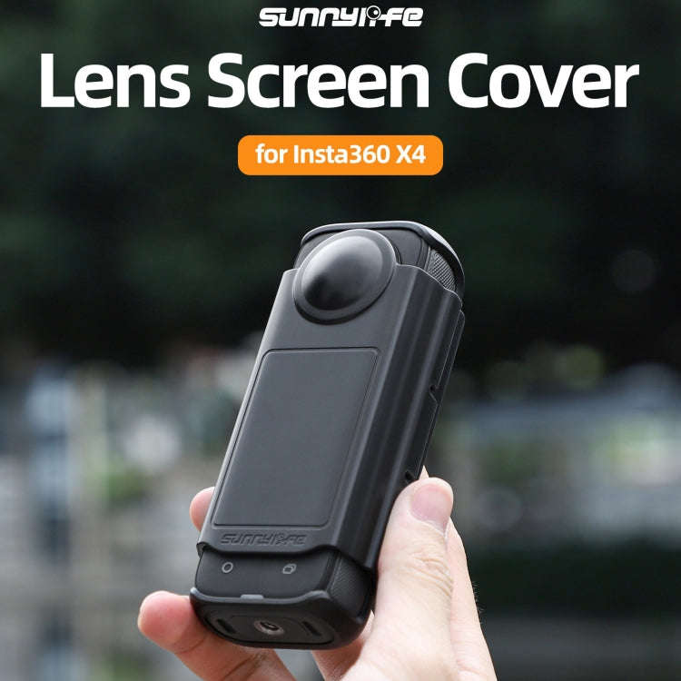 For Insta360 X4 Sunnylife Integrated Lens Screen Protective Cover (Transparent Black)