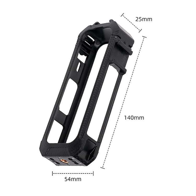 For Insta360 X5 Cold Shoe Carbon Fiber Texture ABS Plastic Protective Frame (Black)