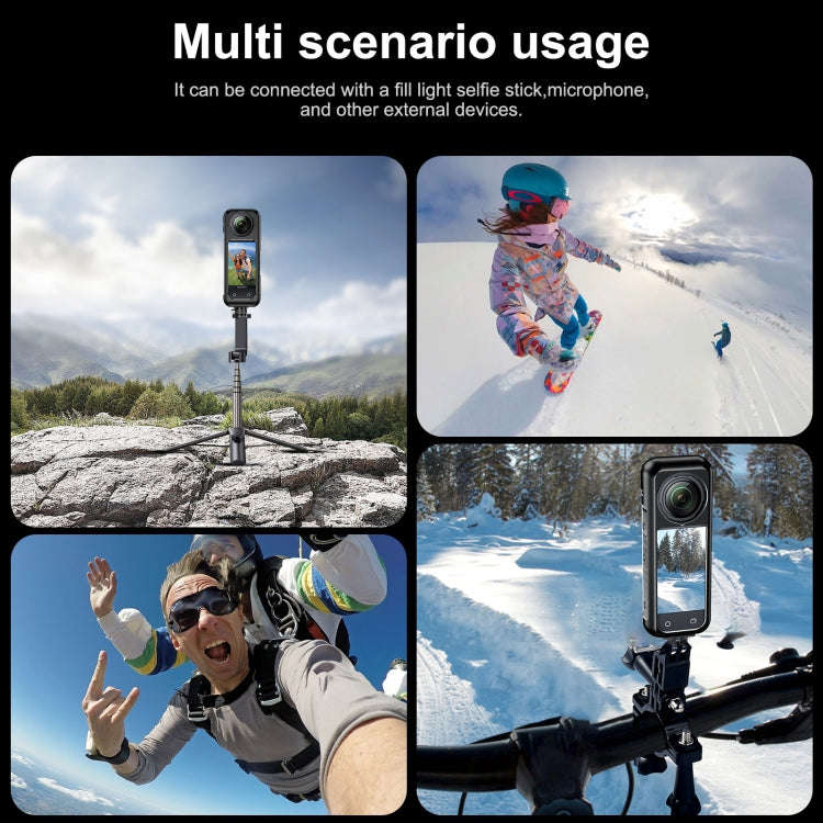 For Insta360 X4 Aluminum Alloy Metal Protective Cage Housing Frame (Black)