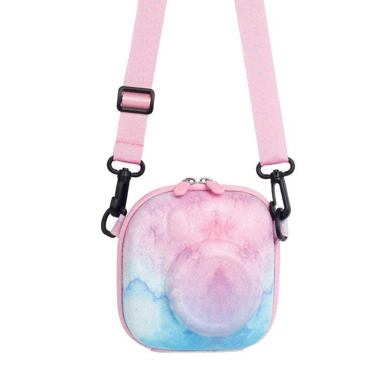 Painted EVA Hard Case PU Storage Bag for FUJIFILM Instax mini 7+/8/9/11/12/40(Blue Pink)
