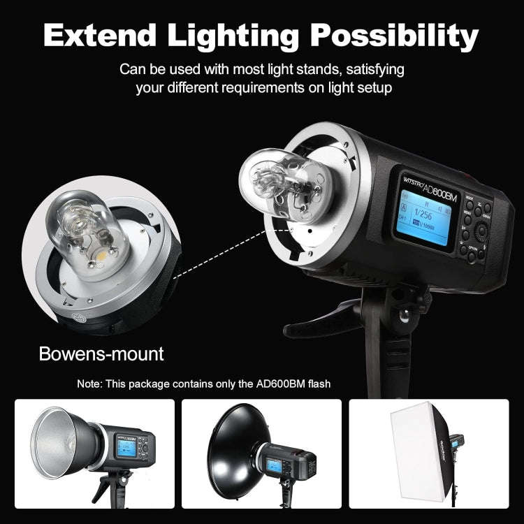 Godox WITSTRO AD600BM Bowens Mount 600Ws GN87 High Speed Mount Studio Speedlight (Black)