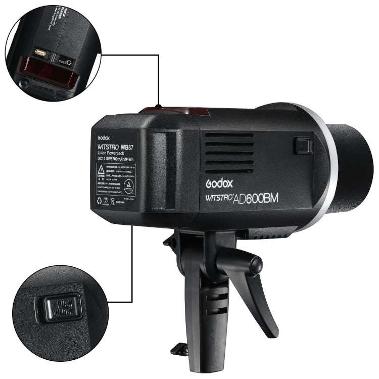 Godox WITSTRO AD600BM Bowens Mount 600Ws GN87 High Speed Mount Studio Speedlight (Black)