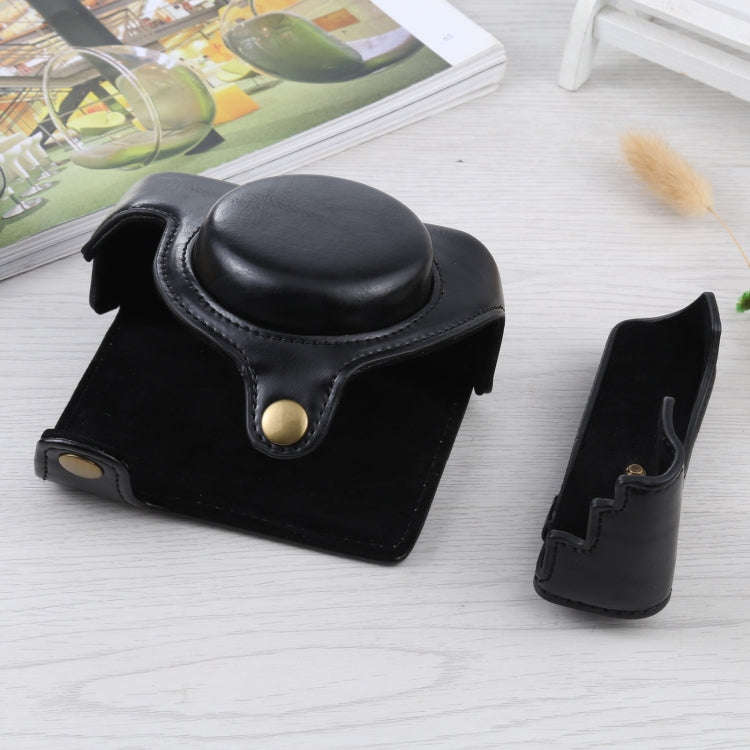 Full Body Camera PU Leather Case Bag for Sony ZV-1(Black)