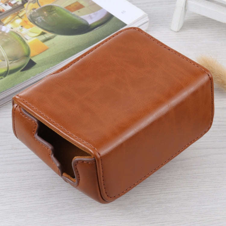 Full Body Camera PU Leather Case Bag for Sony ZV-1(Brown)