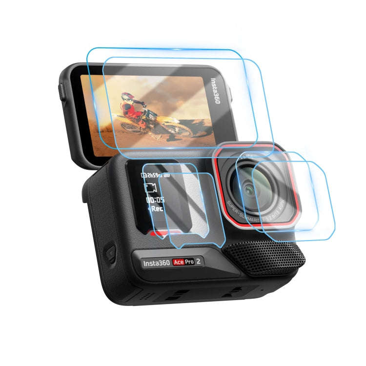 For Insta360 Ace Pro 2 STARTRC 2 Sets 3 in 1 Rear & Front  Screen + Lens Tempered Glass Film