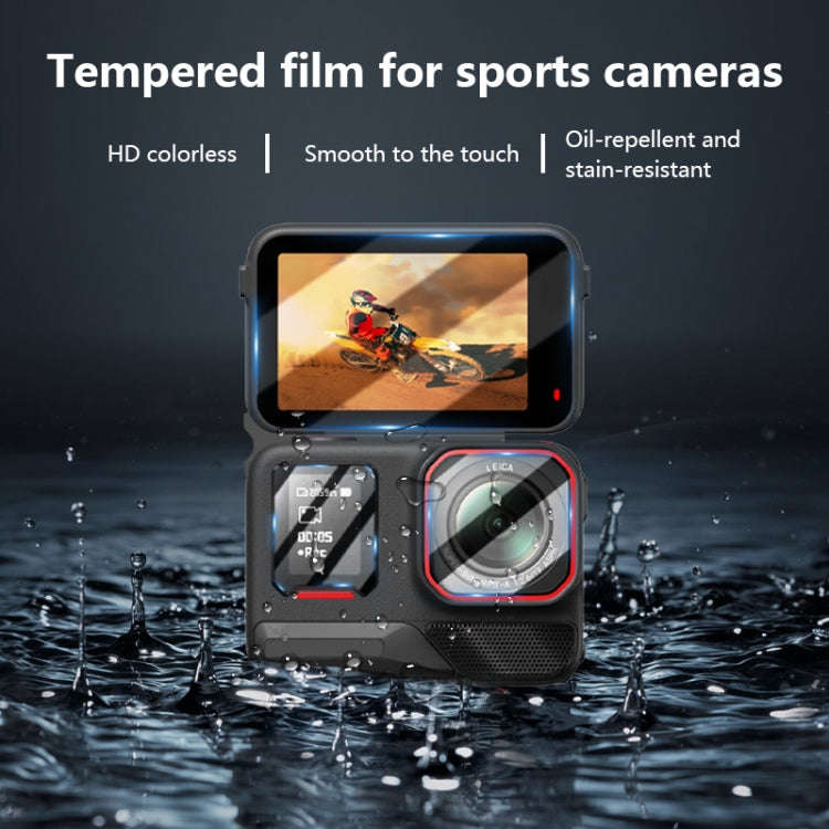 For Insta360 Ace Pro 2 STARTRC 2 Sets 3 in 1 Rear & Front  Screen + Lens Tempered Glass Film