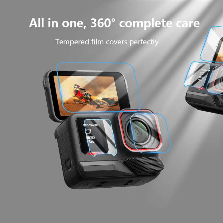 For Insta360 Ace Pro 2 STARTRC 2 Sets 3 in 1 Rear & Front  Screen + Lens Tempered Glass Film