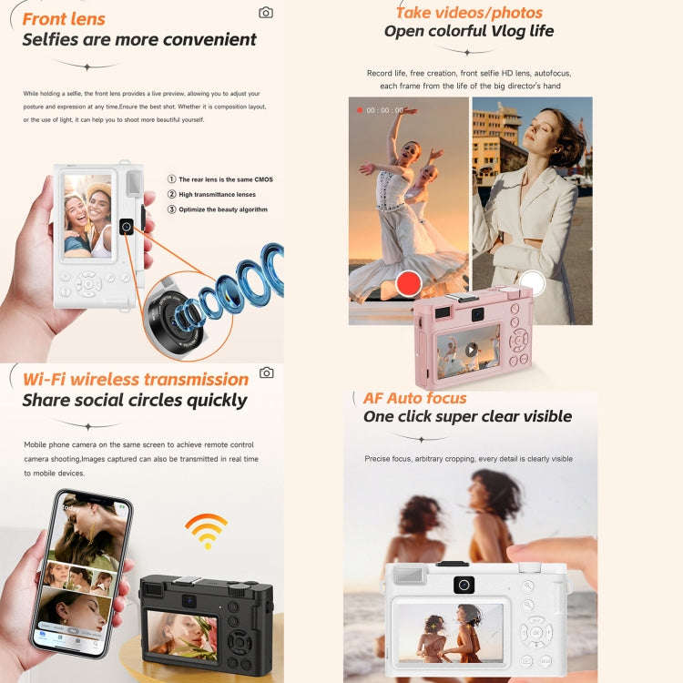 HDC-F01 3.0 inch 5K UHD Photography Digital Camera SLR Camera (White)