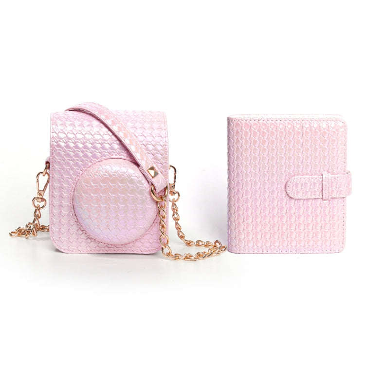 For FUJIFILM instax mini 12 Colorful Woven Leather Case Full Body Camera Bag + Photo Album with S...