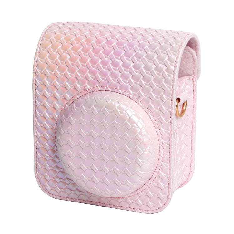 For FUJIFILM instax mini 12 Colorful Woven Leather Case Full Body Camera Bag + Photo Album with S...