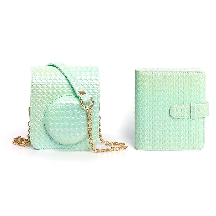 For FUJIFILM instax mini 12 Colorful Woven Leather Case Full Body Camera Bag + Photo Album with S...