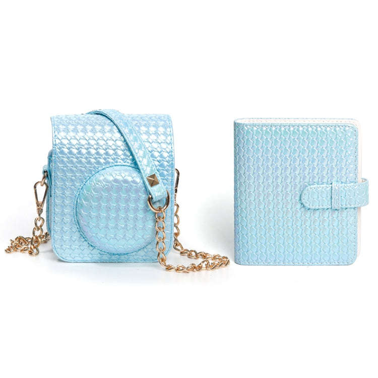 For FUJIFILM instax mini 12 Colorful Woven Leather Case Full Body Camera Bag + Photo Album with S...