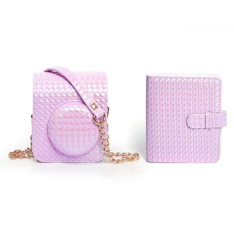 For FUJIFILM instax mini 12 Colorful Woven Leather Case Full Body Camera Bag + Photo Album with S...