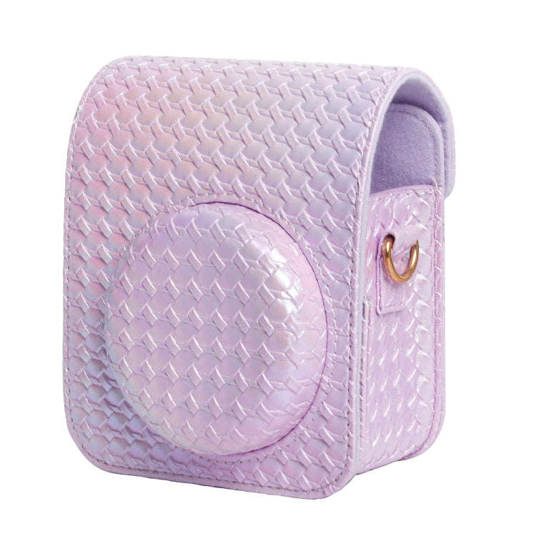 For FUJIFILM instax mini 12 Colorful Woven Leather Case Full Body Camera Bag + Photo Album with S...
