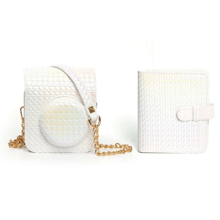 For FUJIFILM instax mini 12 Colorful Woven Leather Case Full Body Camera Bag + Photo Album with S...