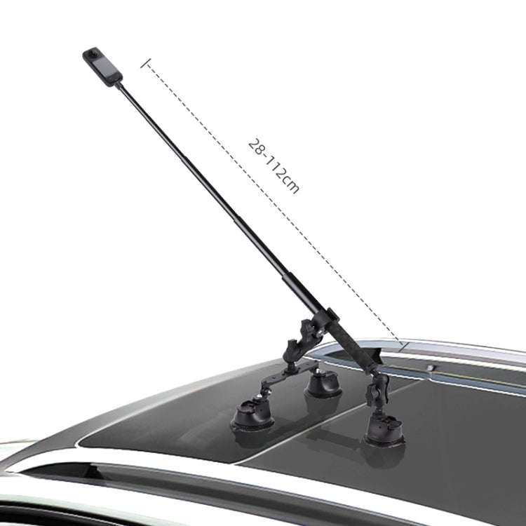 Dual-leg Suction Cup + Single Suction Cup with Selfie Stick Kits (Black)