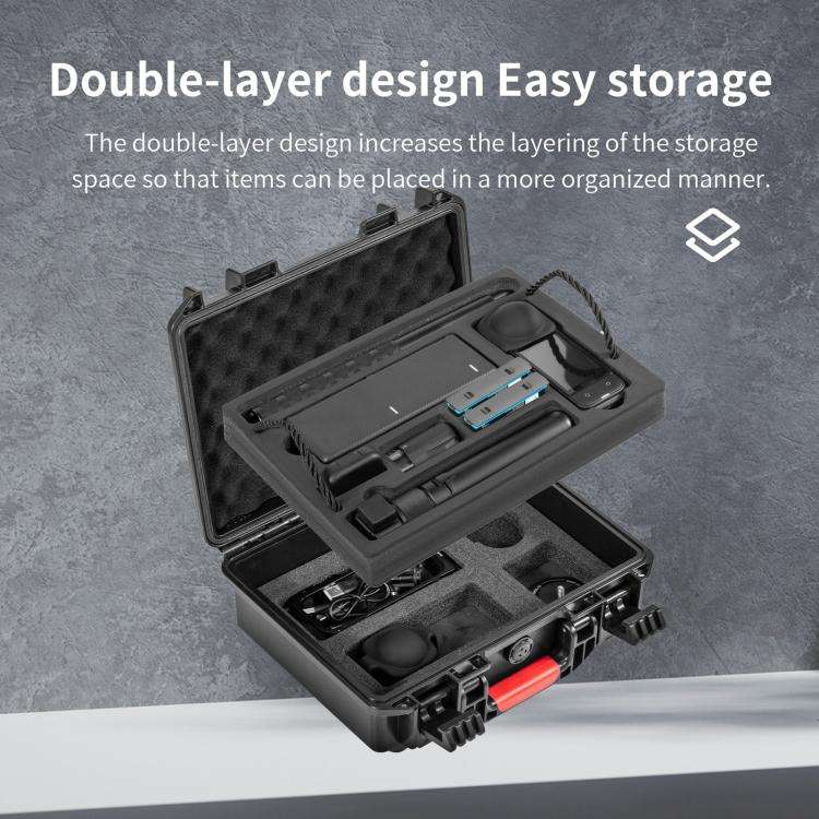 For Insta360 X5 STARTRC Waterproof Dual-layer Suitcase Storage Box (Black)