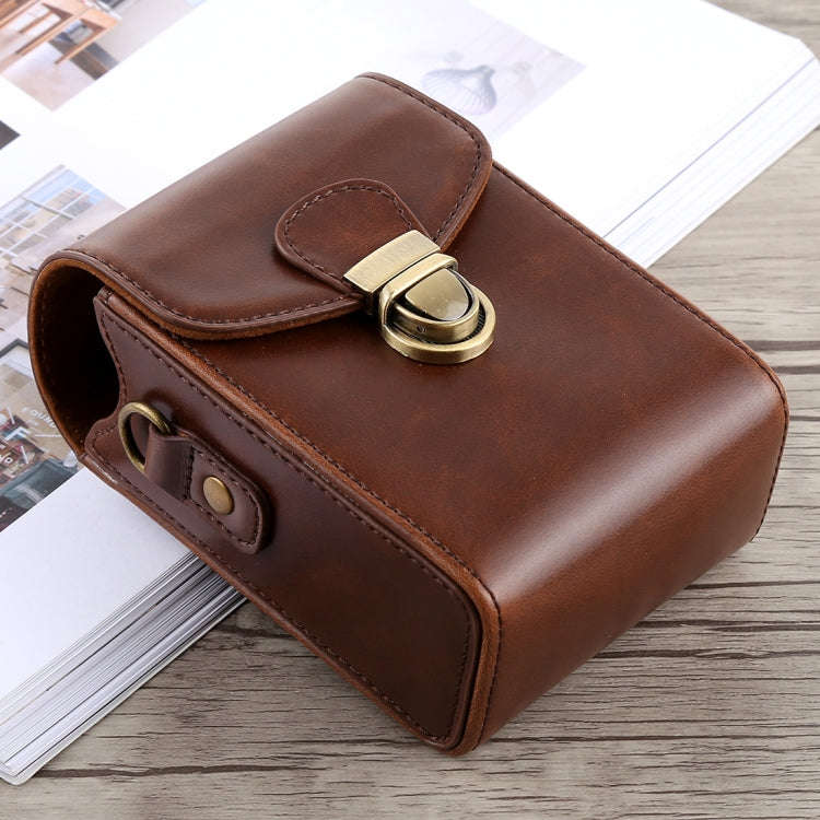 Full Body Camera Buckle Lock PU Leather Case Bag with Hand Strap & Neck Strap for Canon G7X II / ...