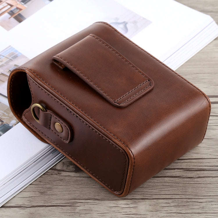 Full Body Camera Buckle Lock PU Leather Case Bag with Hand Strap & Neck Strap for Canon G7X II / ...