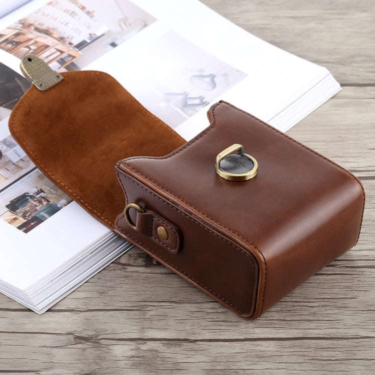 Full Body Camera Buckle Lock PU Leather Case Bag with Hand Strap & Neck Strap for Canon G7X II / ...